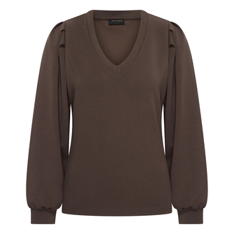 Aimee the Label dames sweater Midden bruin