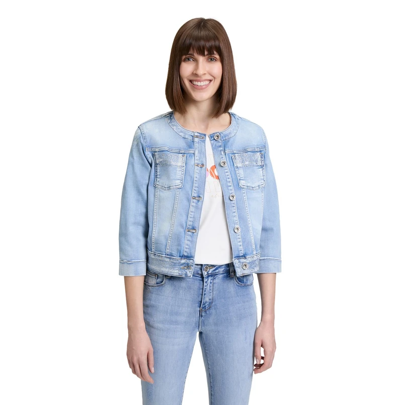 Betty Barclay Dames Jas 45231053 Bleached blue denim