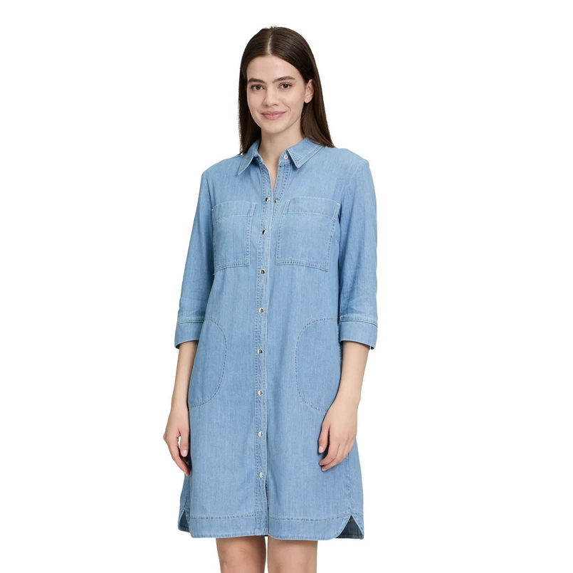 Betty Barclay Dames Jurk 16921105 Bleached blue denim