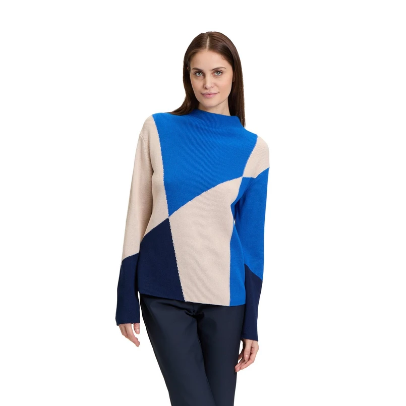 Betty-So Cosy Dames Trui 51428102 Blauw dessin