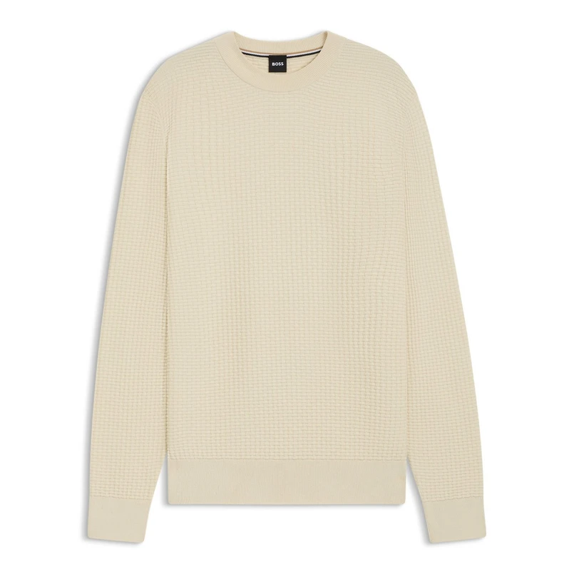Boss Black Heren Trui H-Imberto 10273062 01 OFF-WHITE