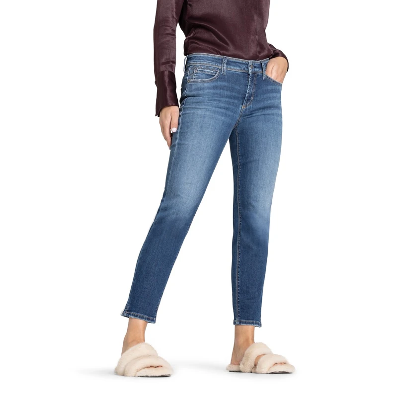 Cambio dames jeans piper short Mid blue denim