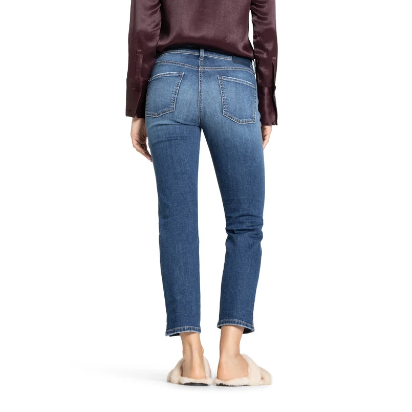 Cambio dames jeans piper short Mid blue denim