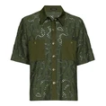 Caroline Biss dames blouse km Khakigroen