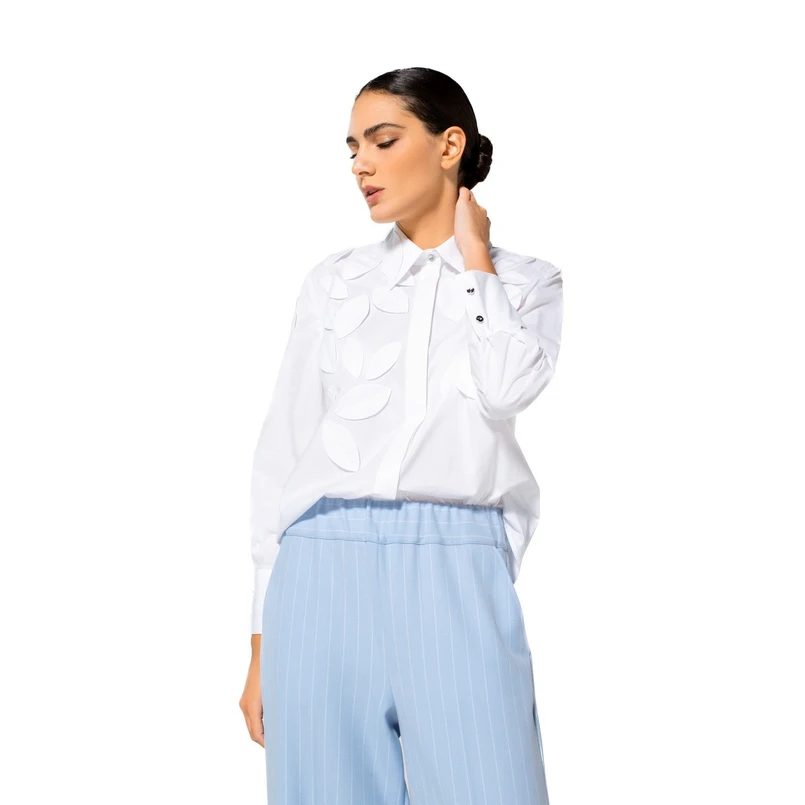 Caroline Biss dames blouse lm uni Wit