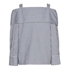 Caroline Biss dames blouse streep Blauw dessin