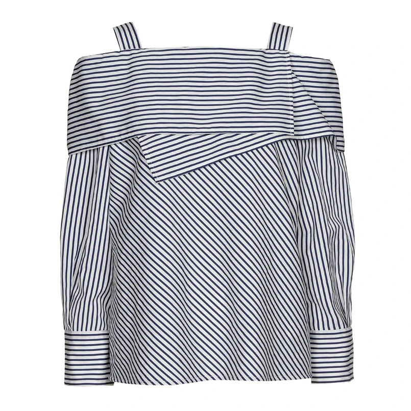 Caroline Biss dames blouse streep Blauw dessin