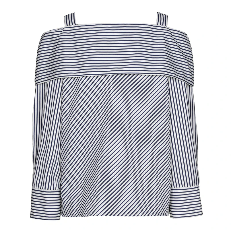 Caroline Biss dames blouse streep Blauw dessin