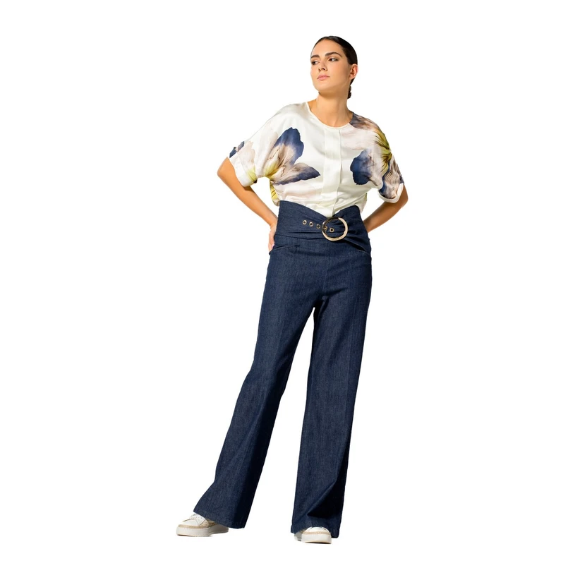 Caroline Biss Dames Jeans 1501 Dark blue denim