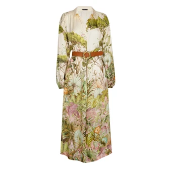 Caroline Biss Dames Jurk 1161 Groen dessin