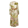 Caroline Biss Dames Jurk 1161 Groen dessin