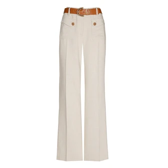 Caroline Biss dames pantalon linnenlook Zand