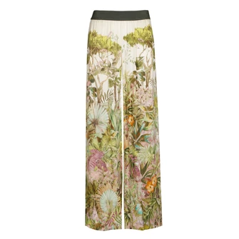 Caroline Biss dames pantalon wide print Groen dessin