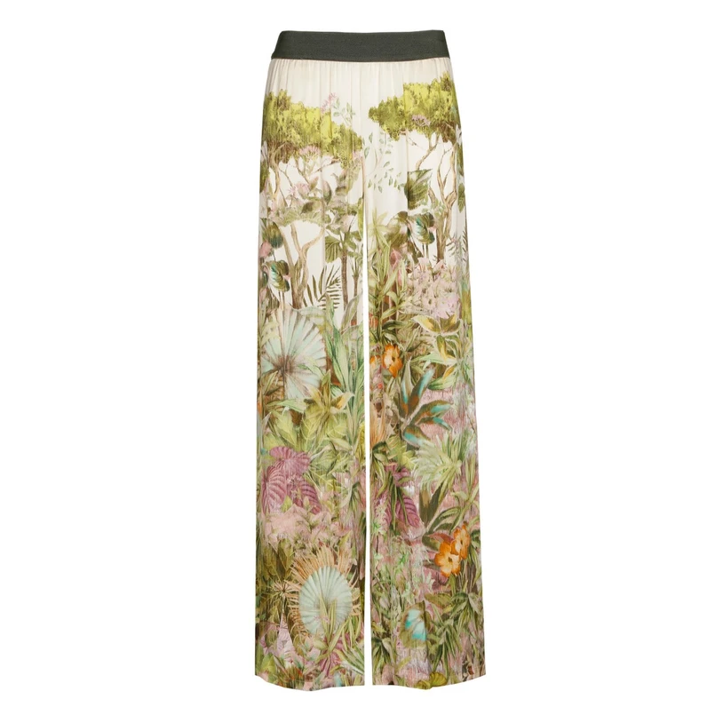 Caroline Biss dames pantalon wide print Groen dessin
