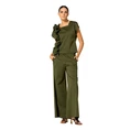 Caroline Biss dames pantalon wideleg Khakigroen