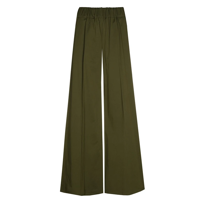 Caroline Biss dames pantalon wideleg Khakigroen