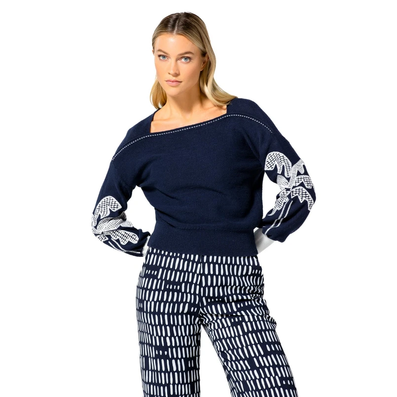 Caroline Biss dames pullover Blauw dessin