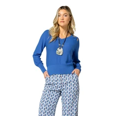 Caroline Biss dames pullover uni Bleu