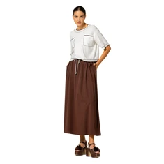 Caroline Biss dames rok poplin Bruin