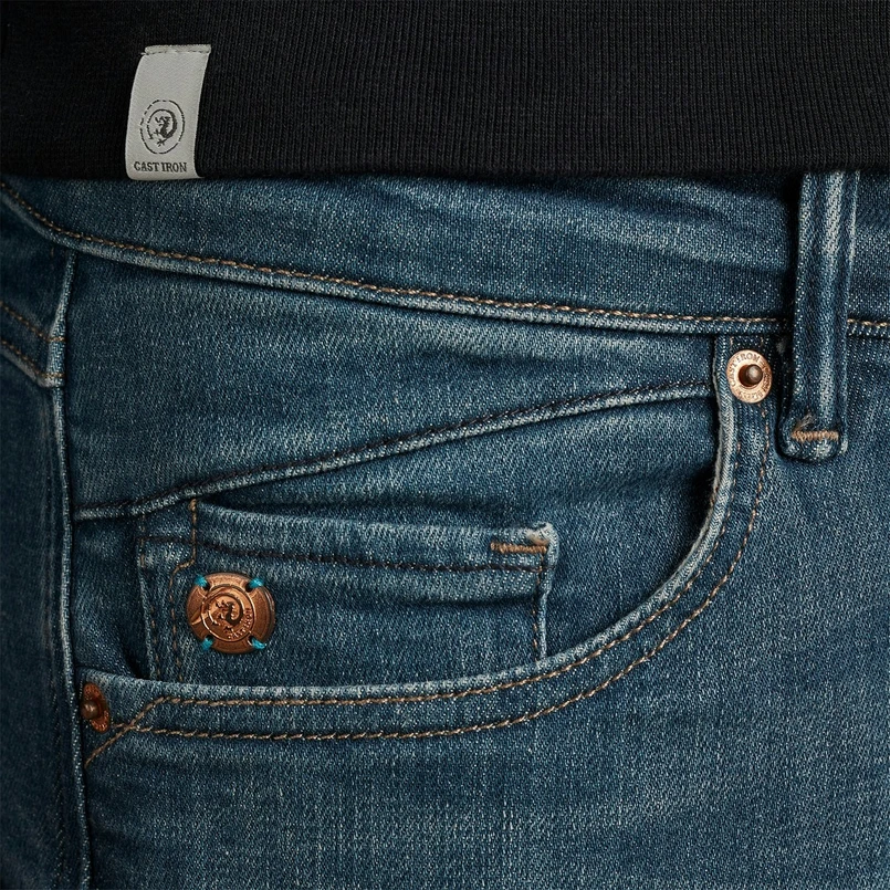 Cast Iron Heren Jeans Ctr240-nbd Mid blue denim
