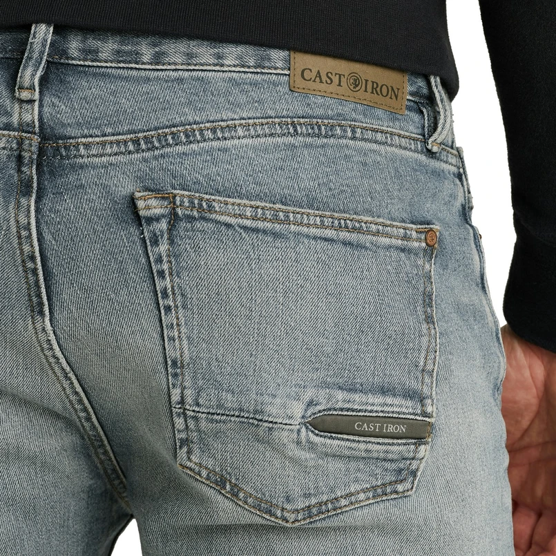Cast Iron Heren Jeans FALTURE RELAXED NEW ICE BLUE Mid blue denim