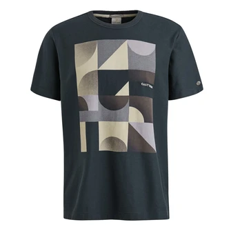 Cast Iron Heren T-shirt Ctss2502554 Bleu