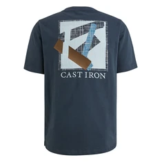 Cast Iron Heren T-shirt Ctss2503562 Bleu