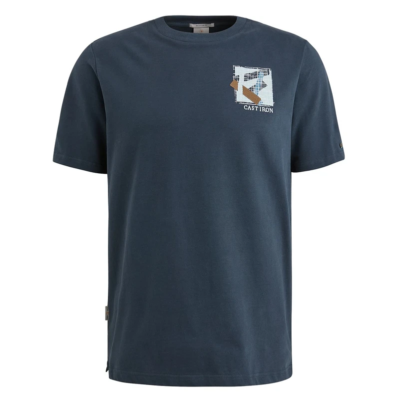 Cast Iron Heren T-shirt Ctss2503562 Bleu