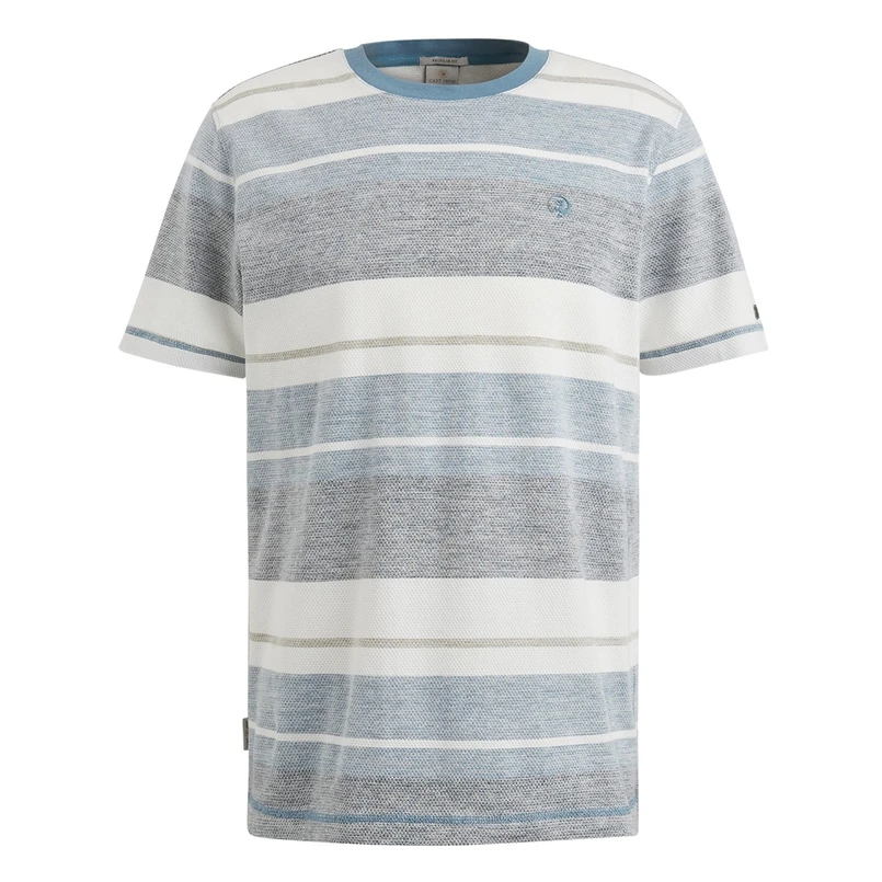Cast Iron Heren T-shirt Ctss2503567 Bleu