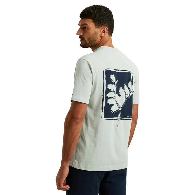 Cast Iron Heren T-shirt Ctss2505587 Bleu