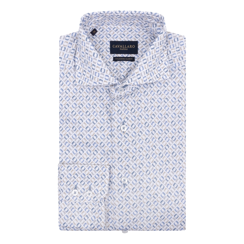 Cavallaro Heren Overhemd 110251055 Blauw mele