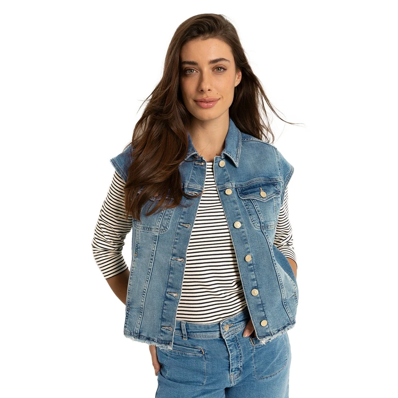 Claudia by Claudia Strater Dames Blazer Cs25-16501 Mid blue denim