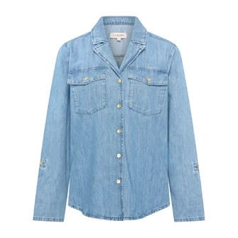 Claudia by Claudia Strater Dames Blouse CS14-25417 Mid blue denim