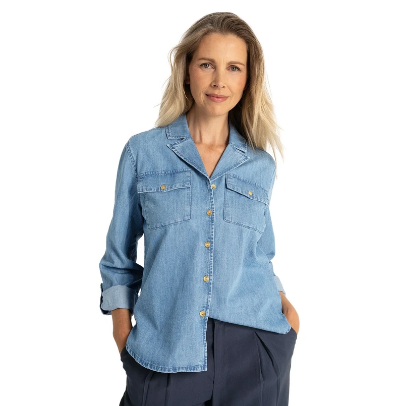 Claudia by Claudia Strater Dames Blouse CS14-25417 Mid blue denim