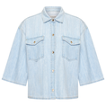 Claudia by Claudia Strater Dames Blouse Cs25-14513 Mid blue denim