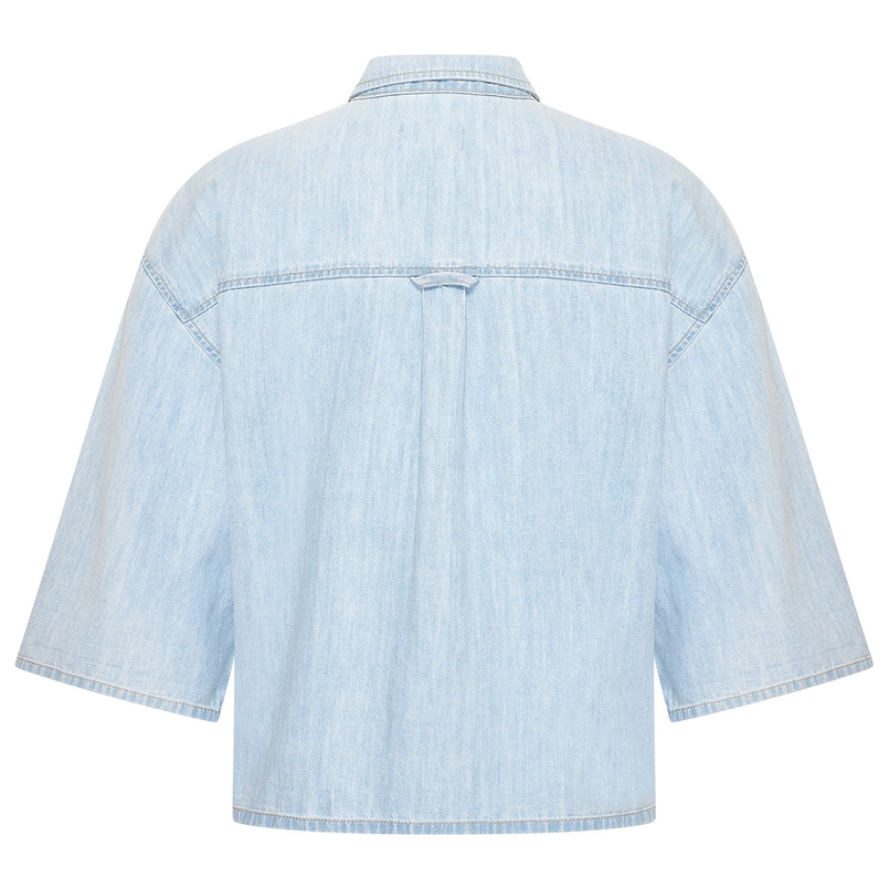 Claudia by Claudia Strater Dames Blouse Cs25-14513 Mid blue denim