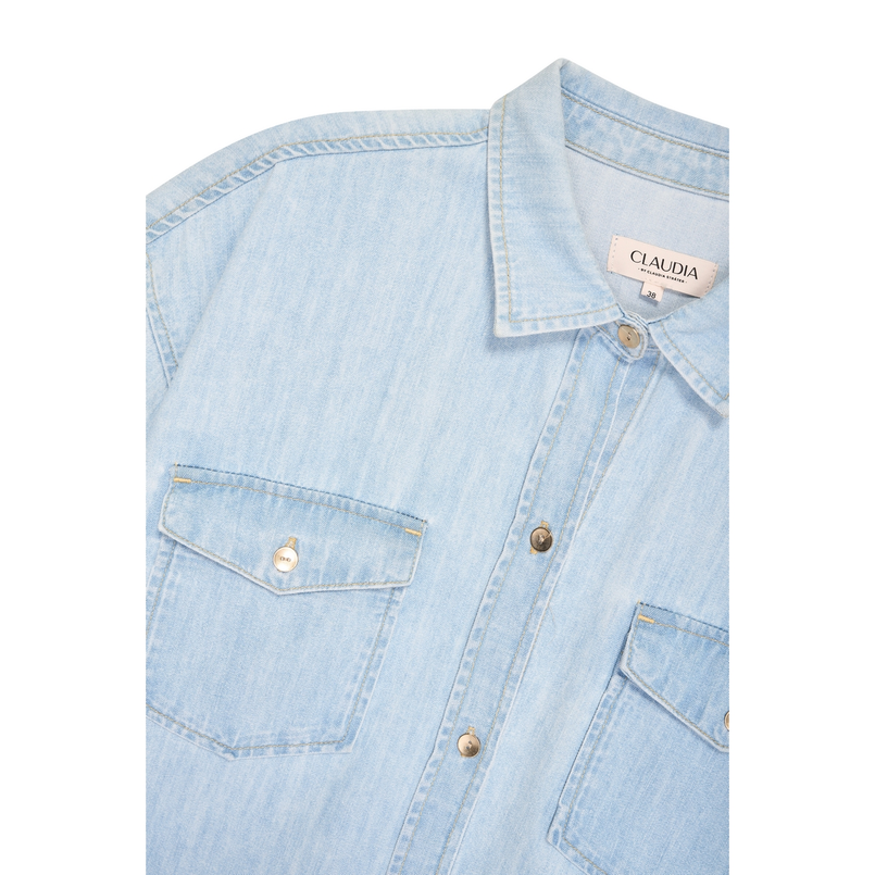 Claudia by Claudia Strater Dames Blouse Cs25-14513 Mid blue denim