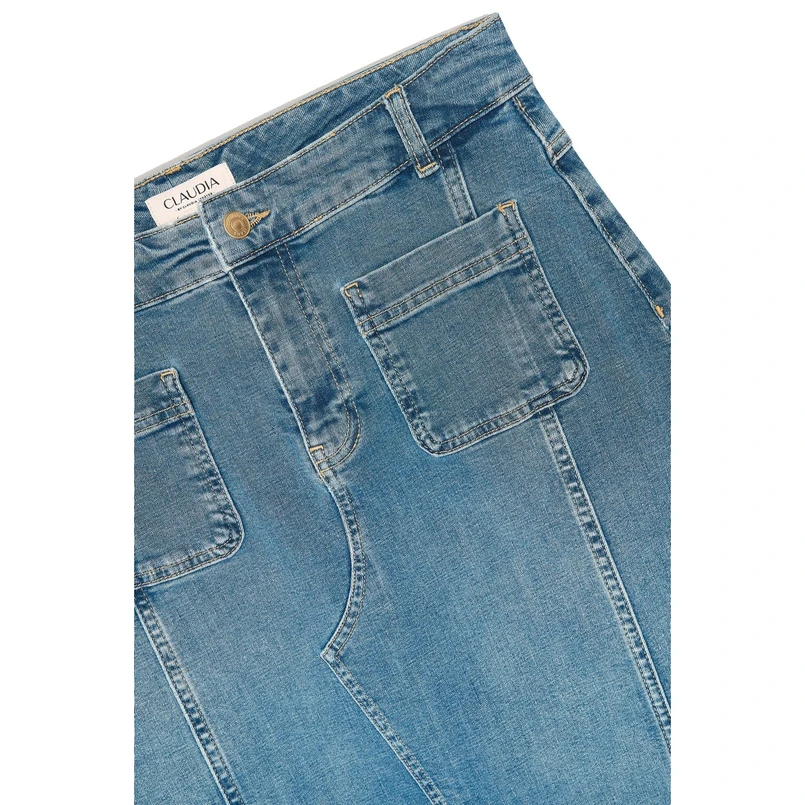 Claudia by Claudia Strater Dames Rok Cs25-23505 Mid blue denim