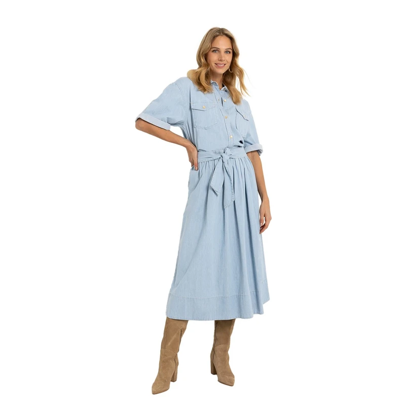 Claudia by Claudia Strater Dames Rok Cs25-23506 Mid blue denim