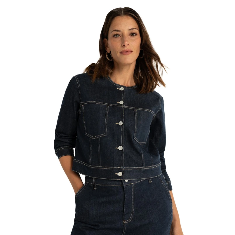 Claudia Strater Dames Blazer CS16-25541 Dark blue denim