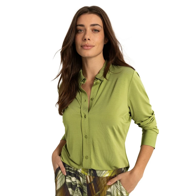 Claudia Strater Dames Blouse Cs13-25090 Groen
