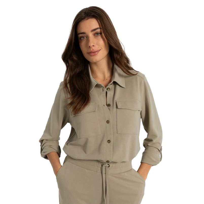 Claudia Strater Dames Blouse Cs13-25094 Khakigroen