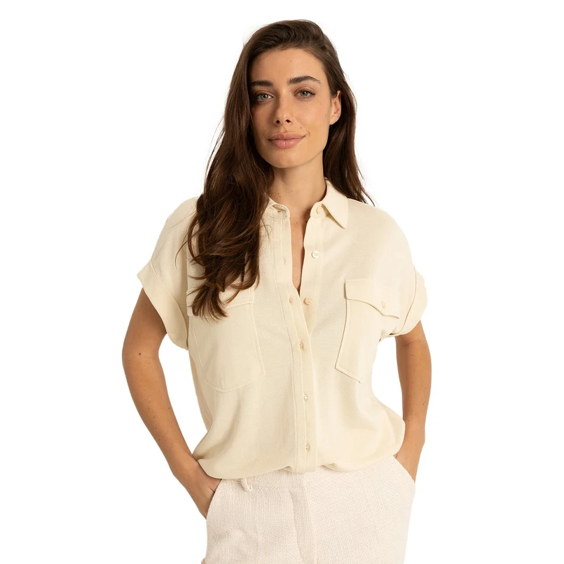 Claudia Strater Dames Blouse Cs13-25125 Beige