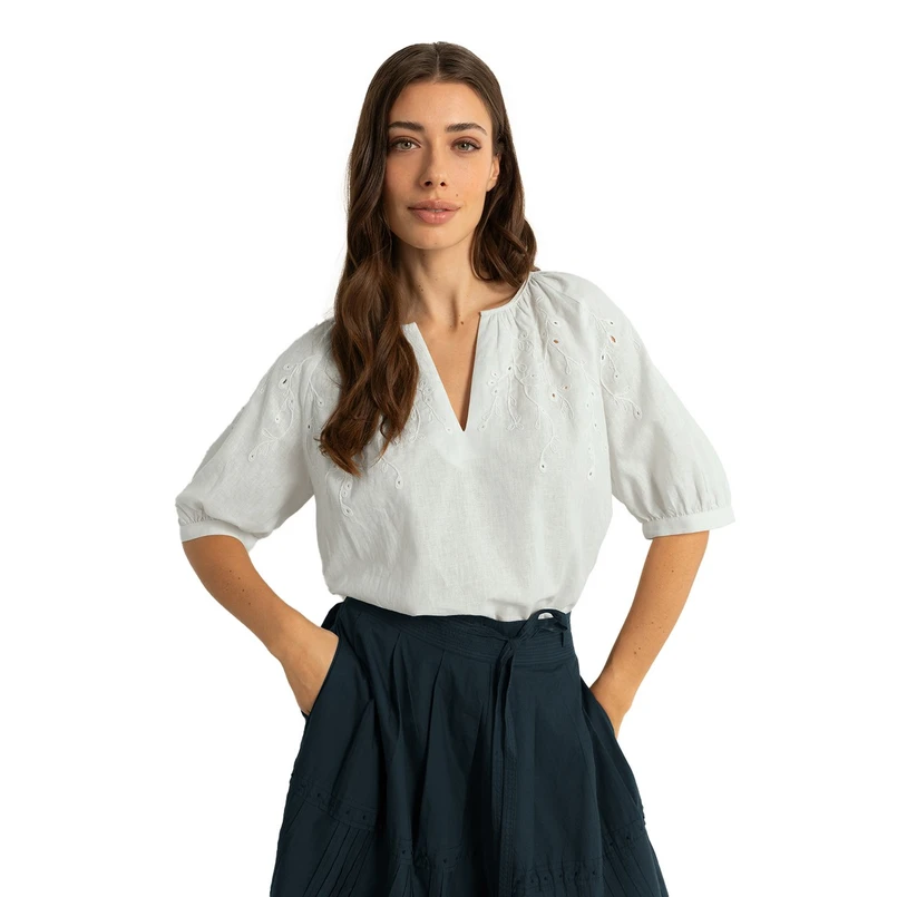 Claudia Strater Dames Blouse Cs14-25151 OFF-WHITE