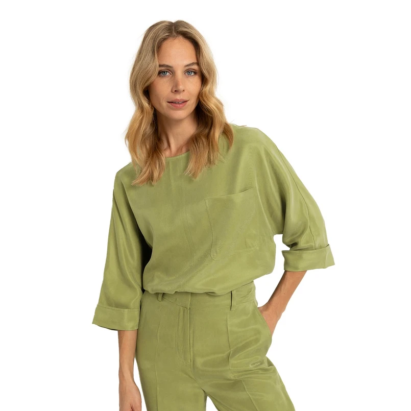 Claudia Strater Dames Blouse Cs25-14505 Groen
