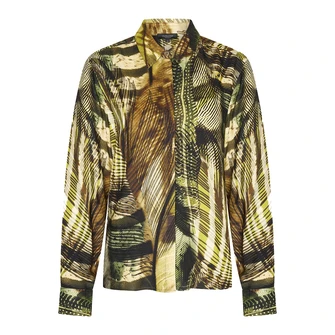 Claudia Strater Dames Blouse Cs25-14509 Khakigroen