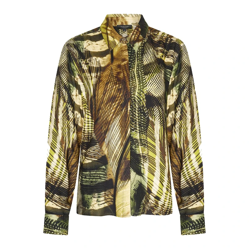 Claudia Strater Dames Blouse Cs25-14509 Khakigroen