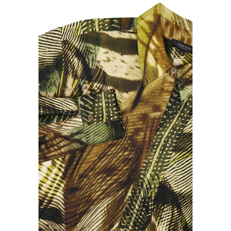 Claudia Strater Dames Blouse Cs25-14509 Khakigroen