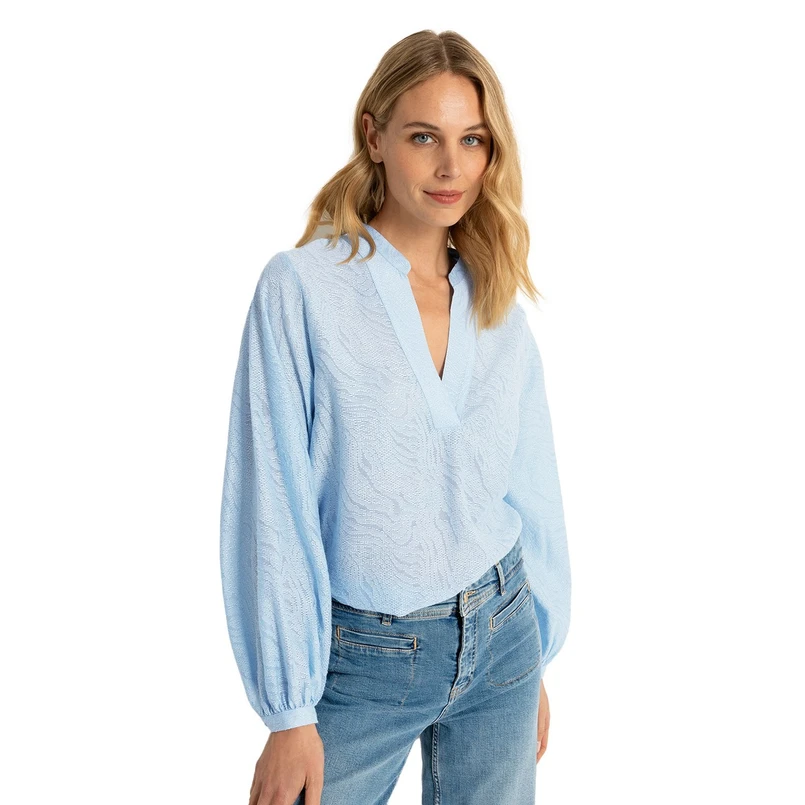 Claudia Strater Dames Blouse Cs25-14541 Bleu