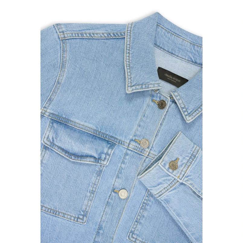 Claudia Strater Dames Jas Cs25-16502 Bleached blue denim